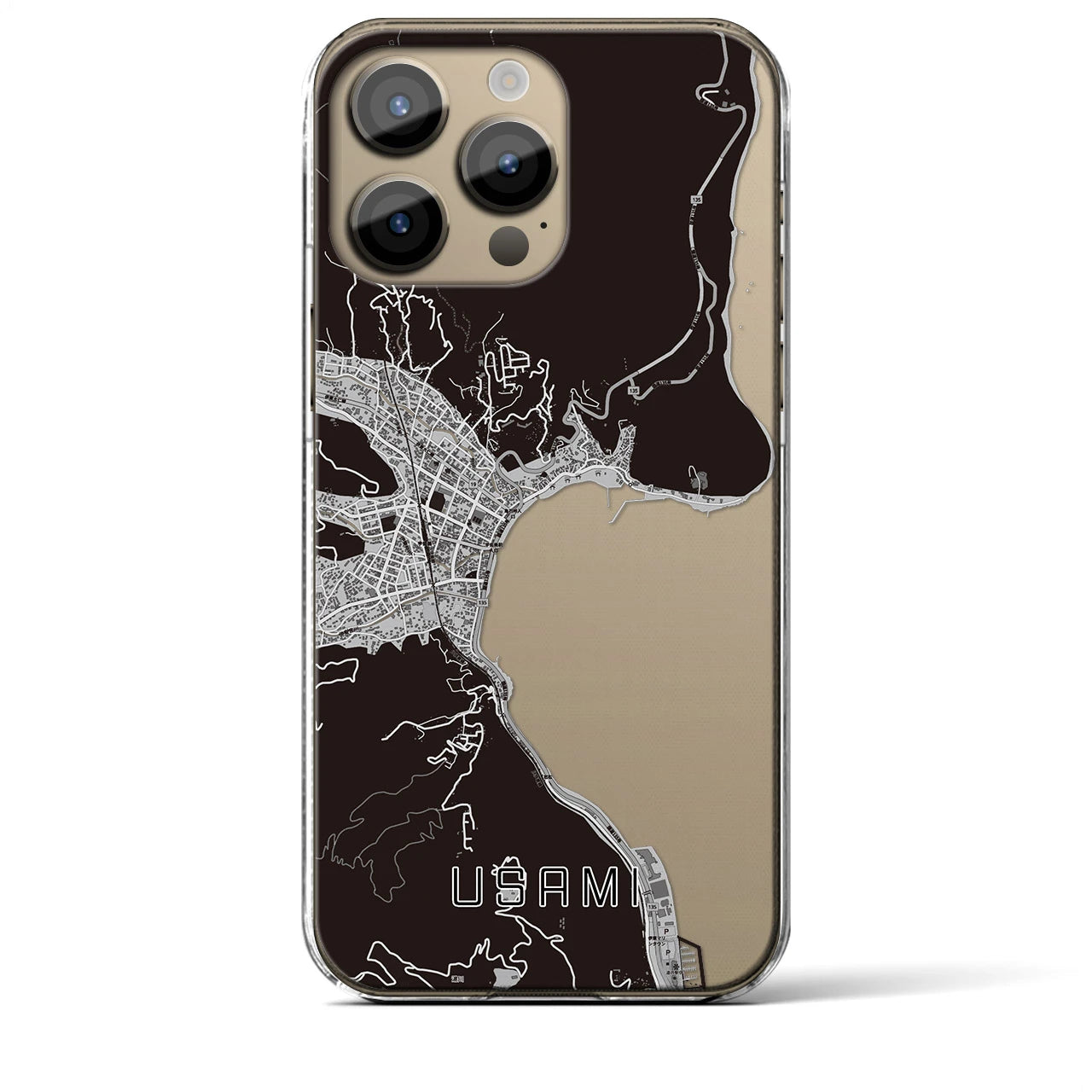 【宇佐美(静岡県)】地図柄iPhoneケース(クリアタイプ)