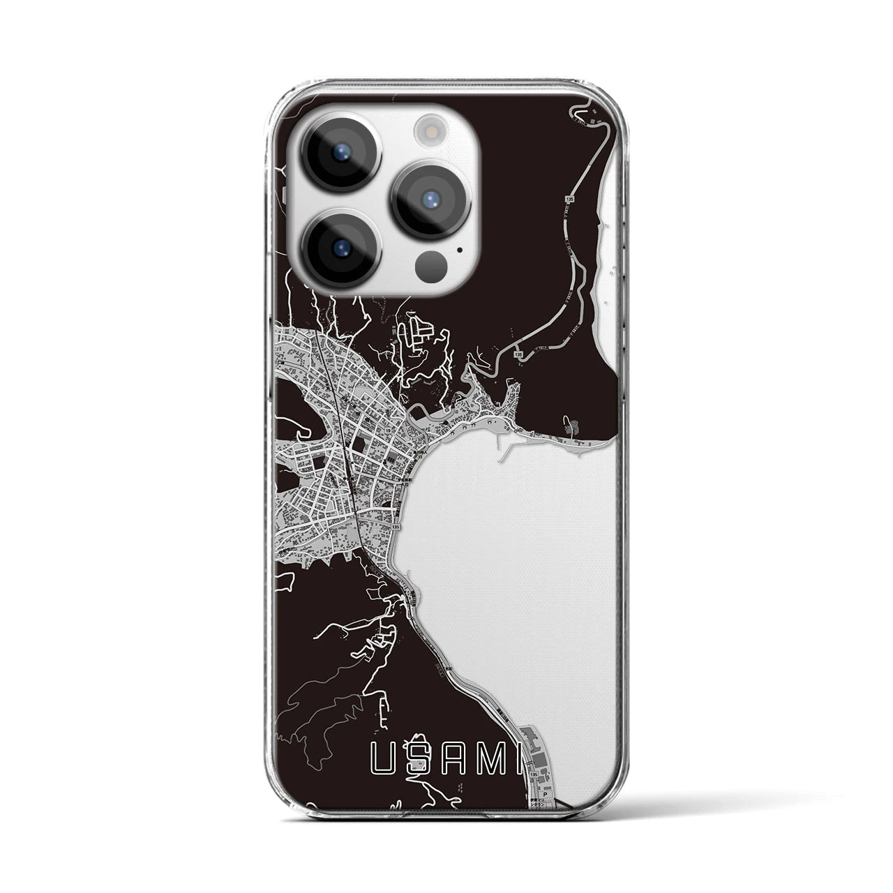 【宇佐美(静岡県)】地図柄iPhoneケース(クリアタイプ)