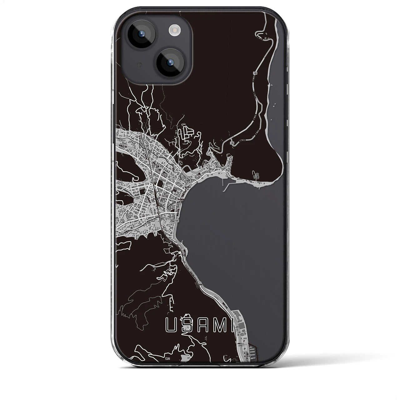 【宇佐美(静岡県)】地図柄iPhoneケース(クリアタイプ)