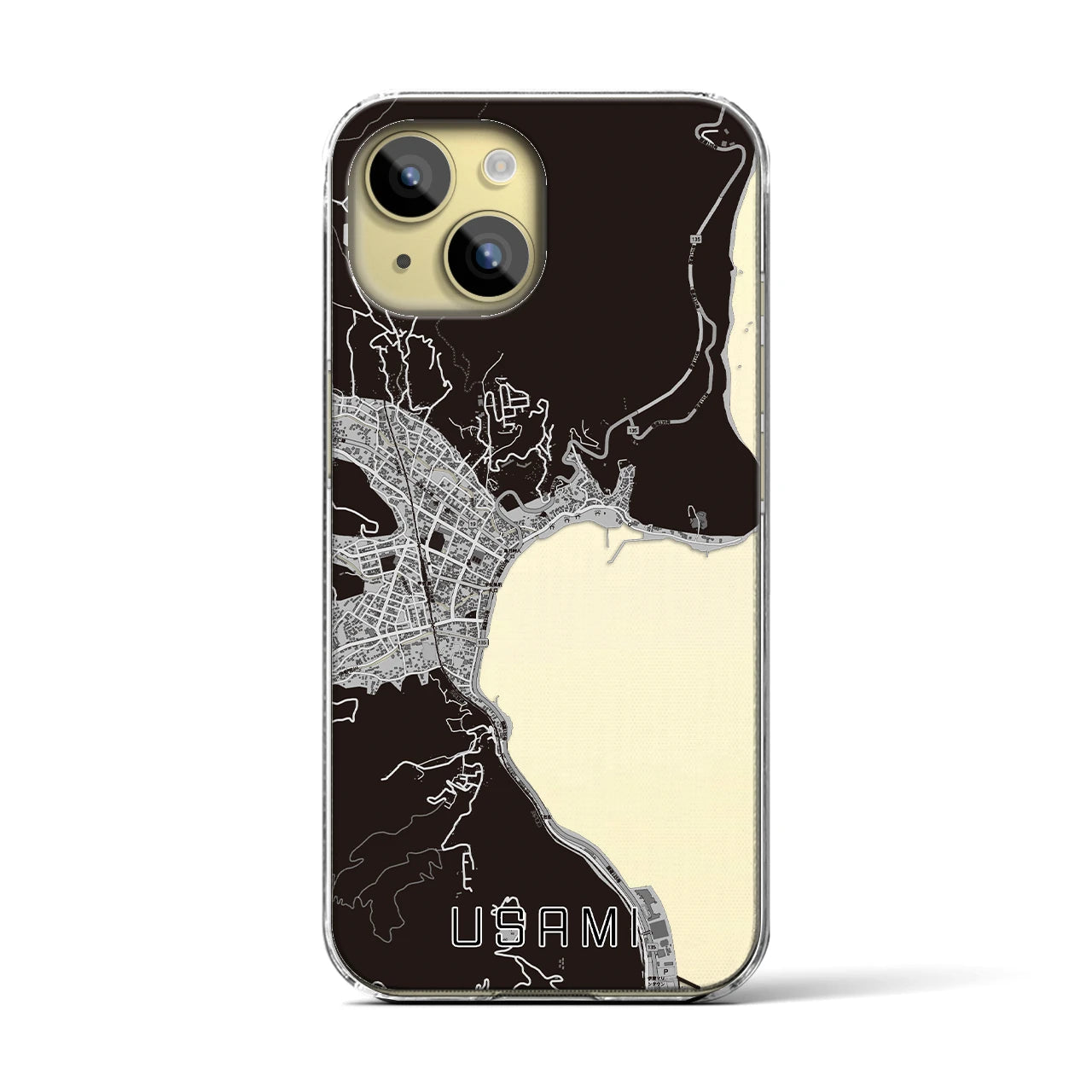 【宇佐美(静岡県)】地図柄iPhoneケース(クリアタイプ)