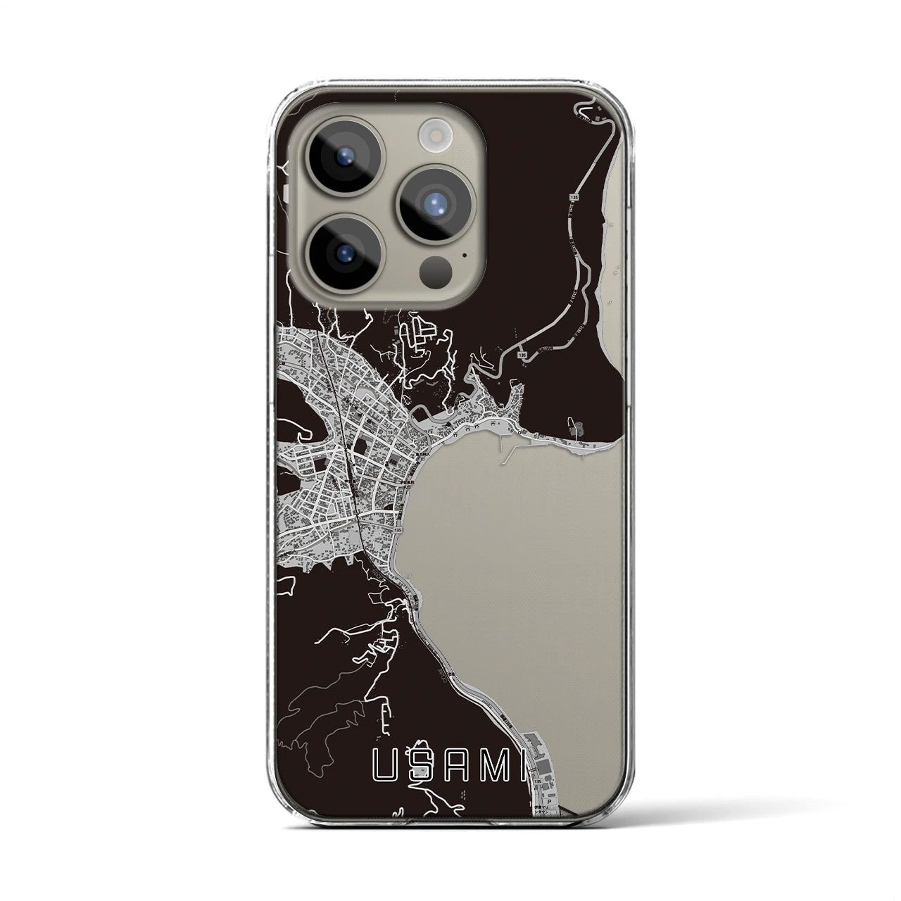 【宇佐美(静岡県)】地図柄iPhoneケース(クリアタイプ)