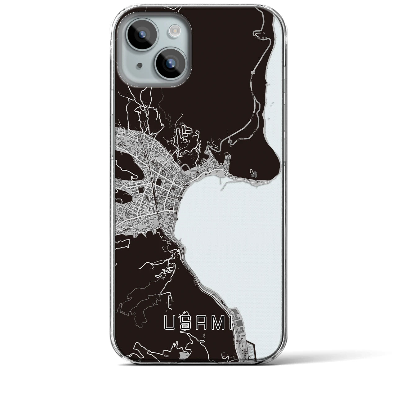 【宇佐美(静岡県)】地図柄iPhoneケース(クリアタイプ)