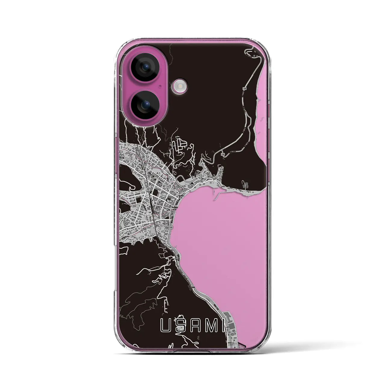 【宇佐美(静岡県)】地図柄iPhoneケース(クリアタイプ)