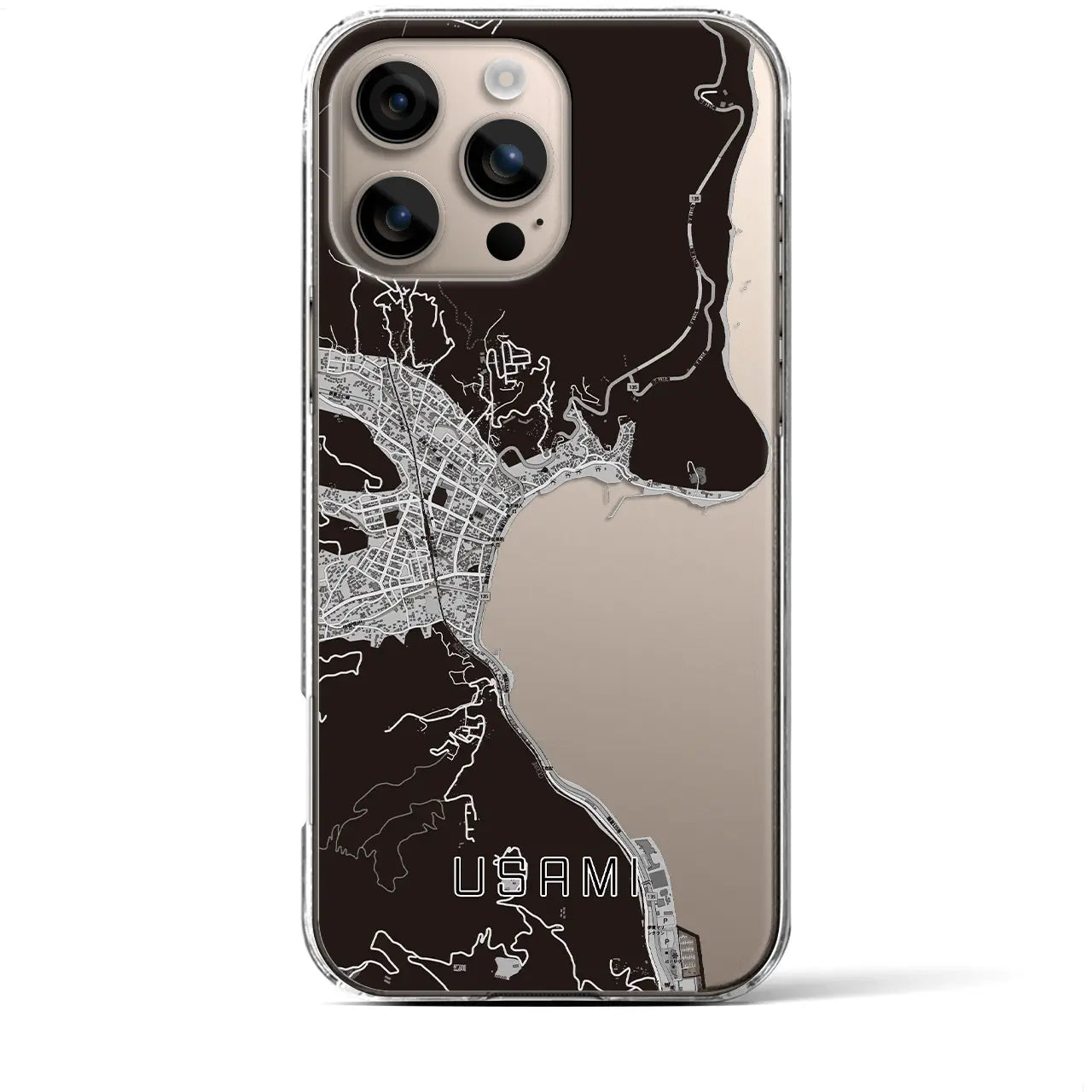 【宇佐美(静岡県)】地図柄iPhoneケース(クリアタイプ)