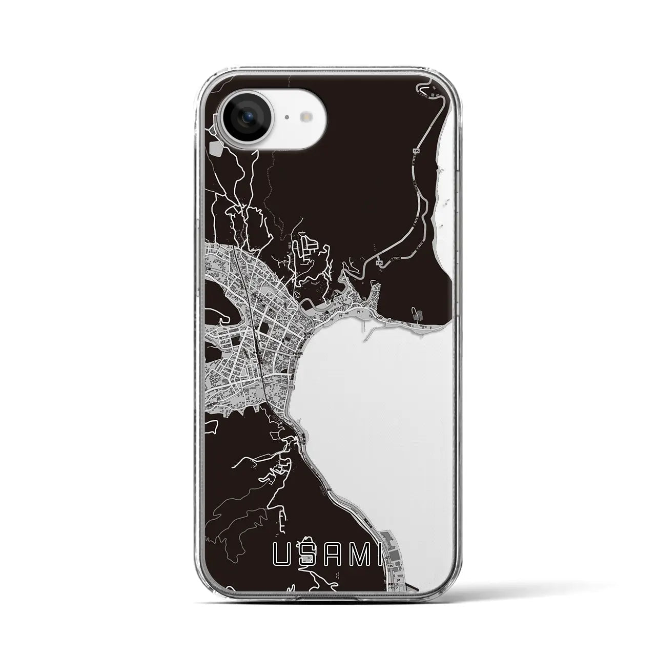 【宇佐美(静岡県)】地図柄iPhoneケース(クリアタイプ)