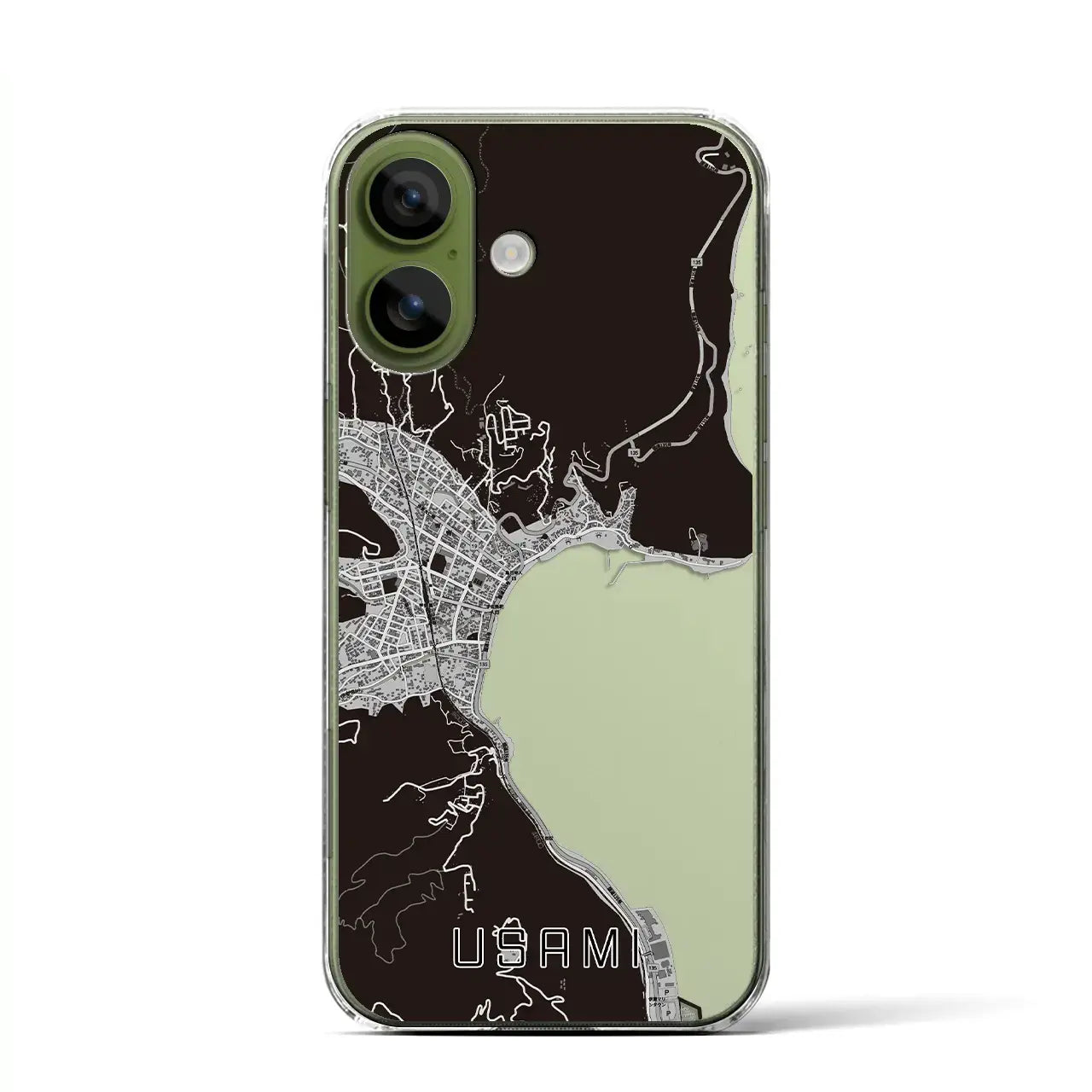 【宇佐美(静岡県)】地図柄iPhoneケース(クリアタイプ)モノトーン・iPhone 17 Pro Max 用