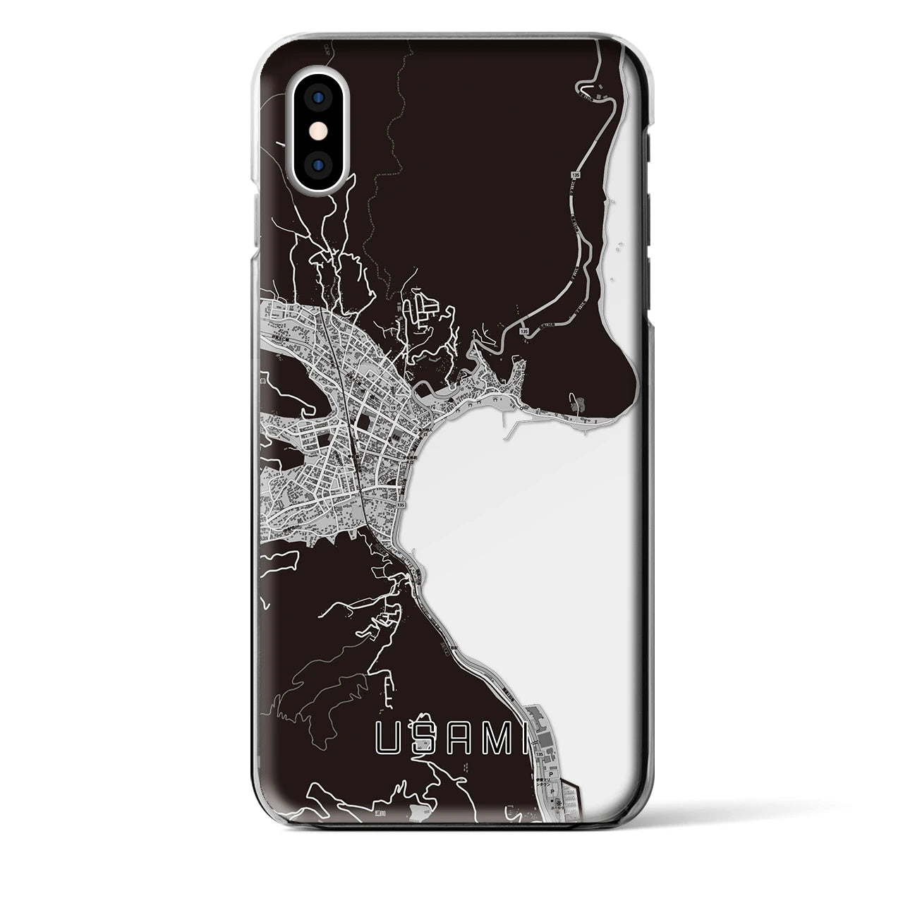 【宇佐美(静岡県)】地図柄iPhoneケース(クリアタイプ)