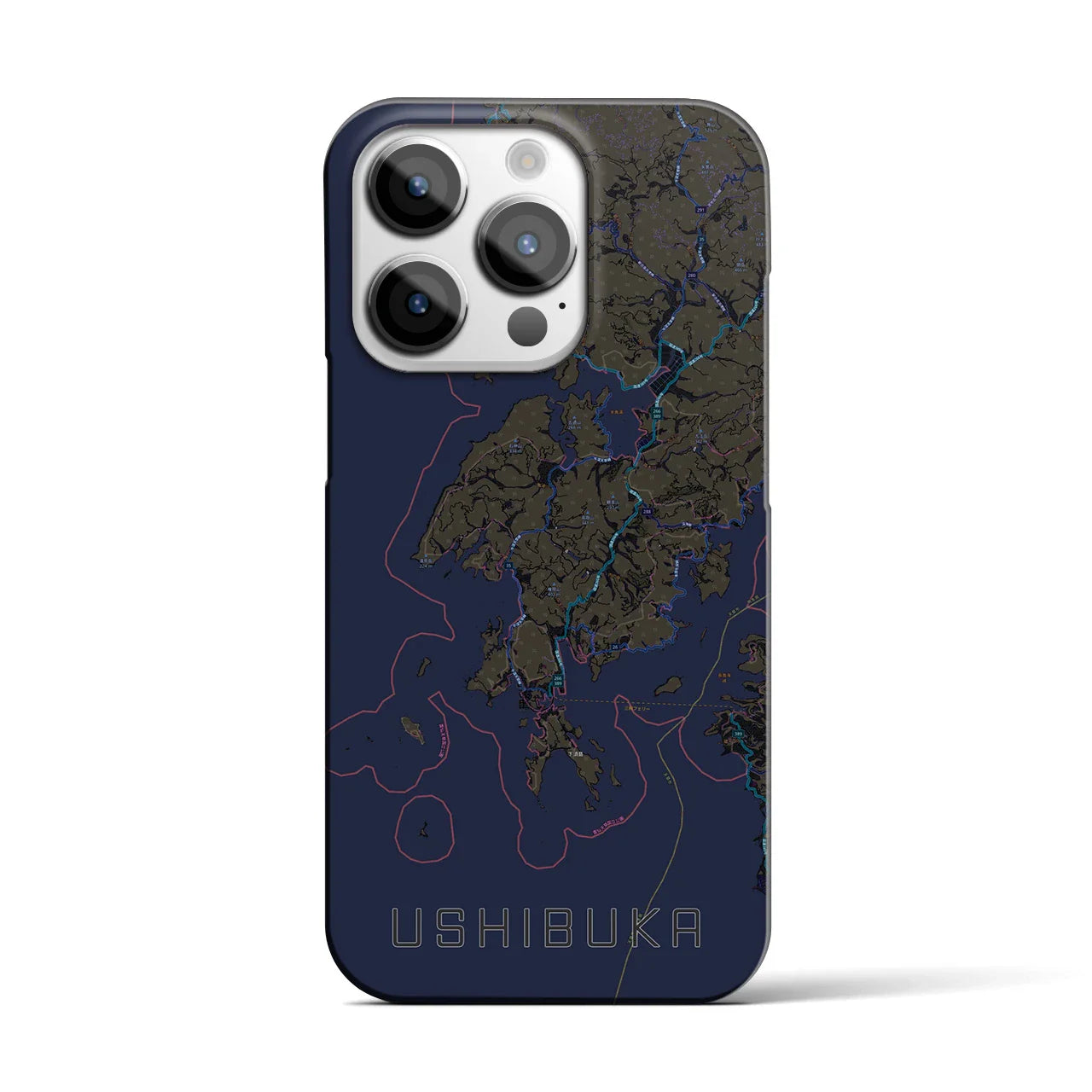 【牛深(熊本県)】地図柄iPhoneケース(バックカバータイプ)