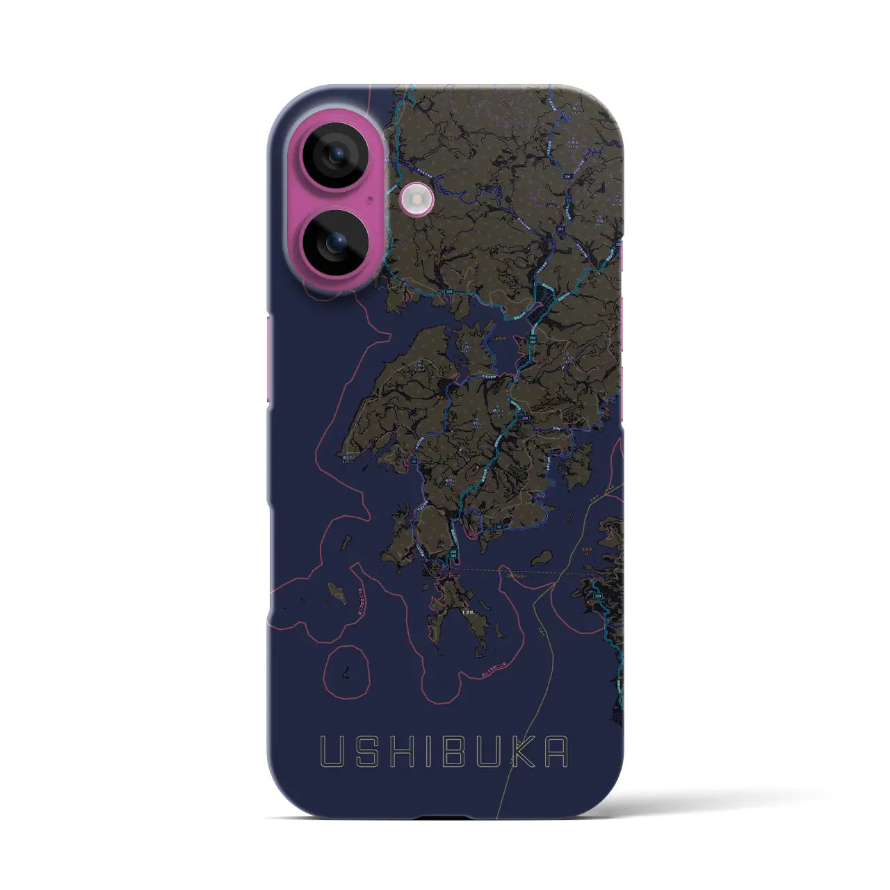 【牛深(熊本県)】地図柄iPhoneケース(バックカバータイプ)