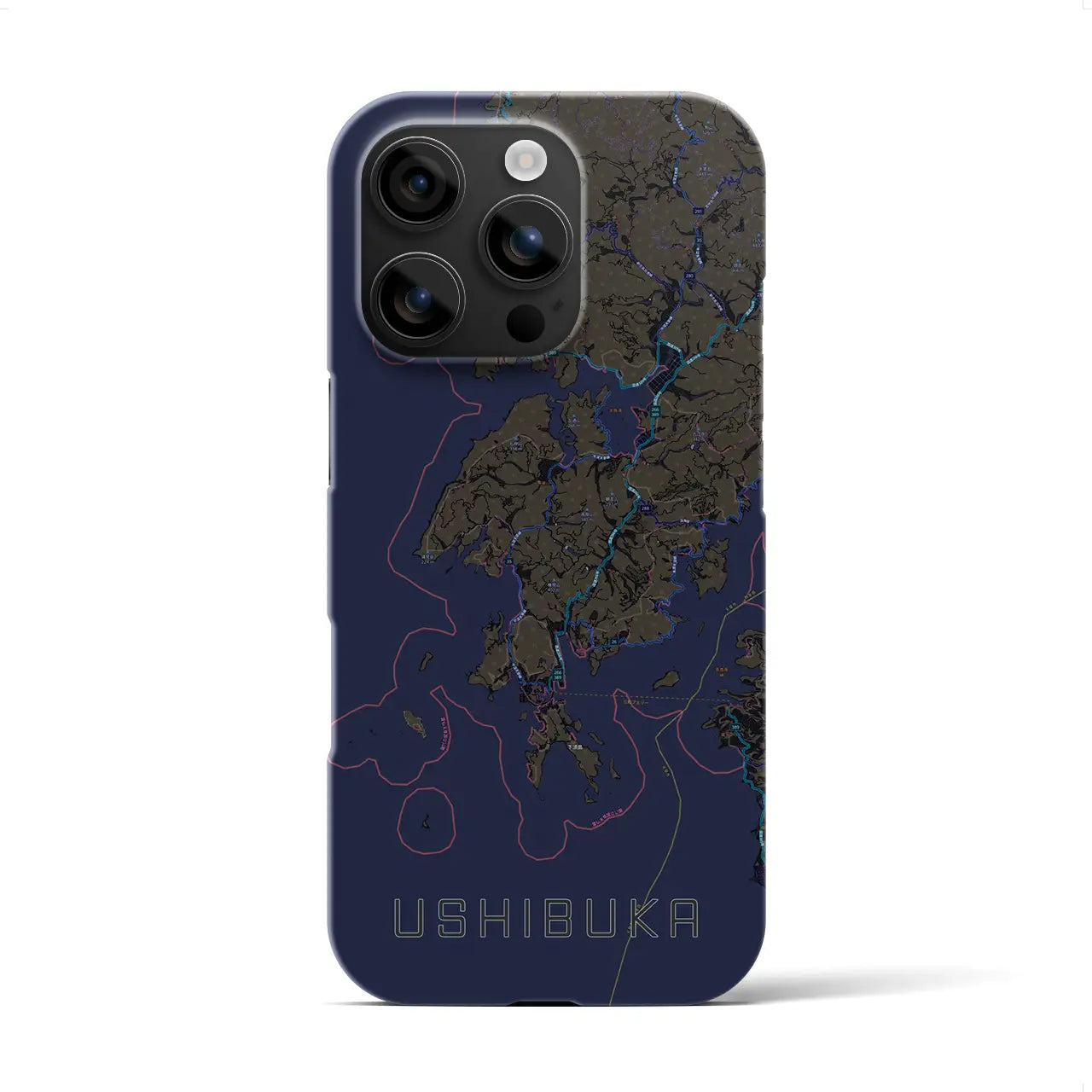 【牛深(熊本県)】地図柄iPhoneケース(バックカバータイプ)