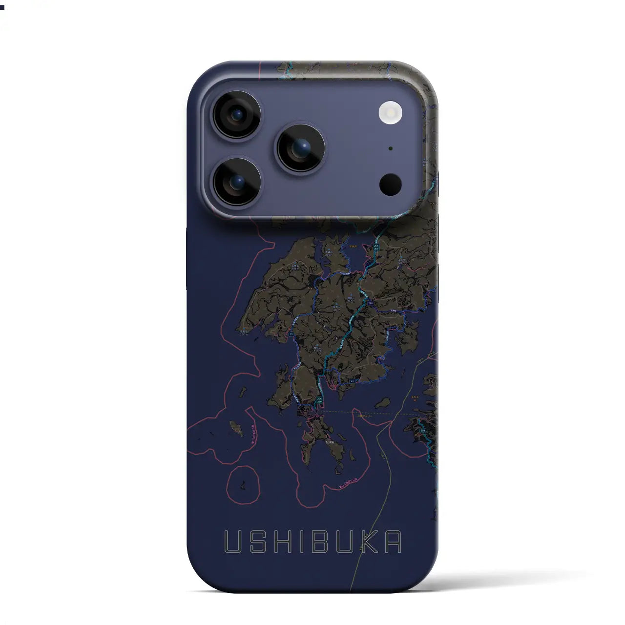 【牛深(熊本県)】地図柄iPhoneケース(バックカバータイプ)