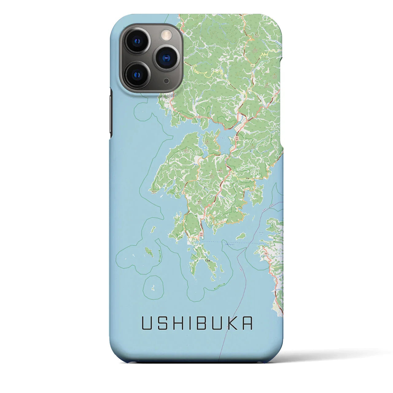 【牛深(熊本県)】地図柄iPhoneケース(バックカバータイプ)