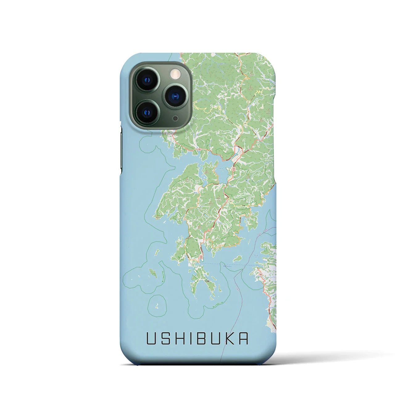 【牛深(熊本県)】地図柄iPhoneケース(バックカバータイプ)