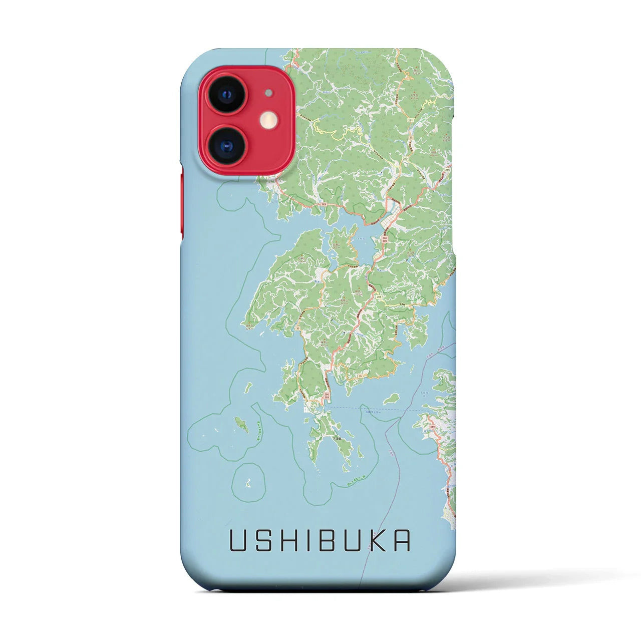 【牛深(熊本県)】地図柄iPhoneケース(バックカバータイプ)