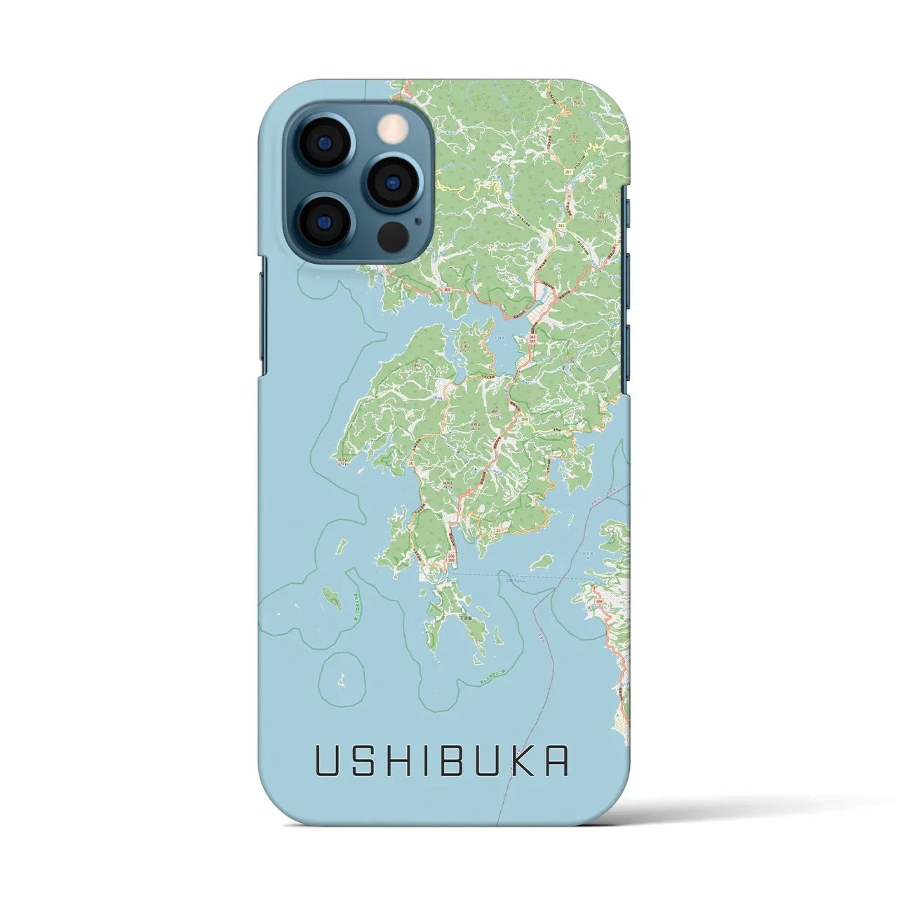 【牛深(熊本県)】地図柄iPhoneケース(バックカバータイプ)