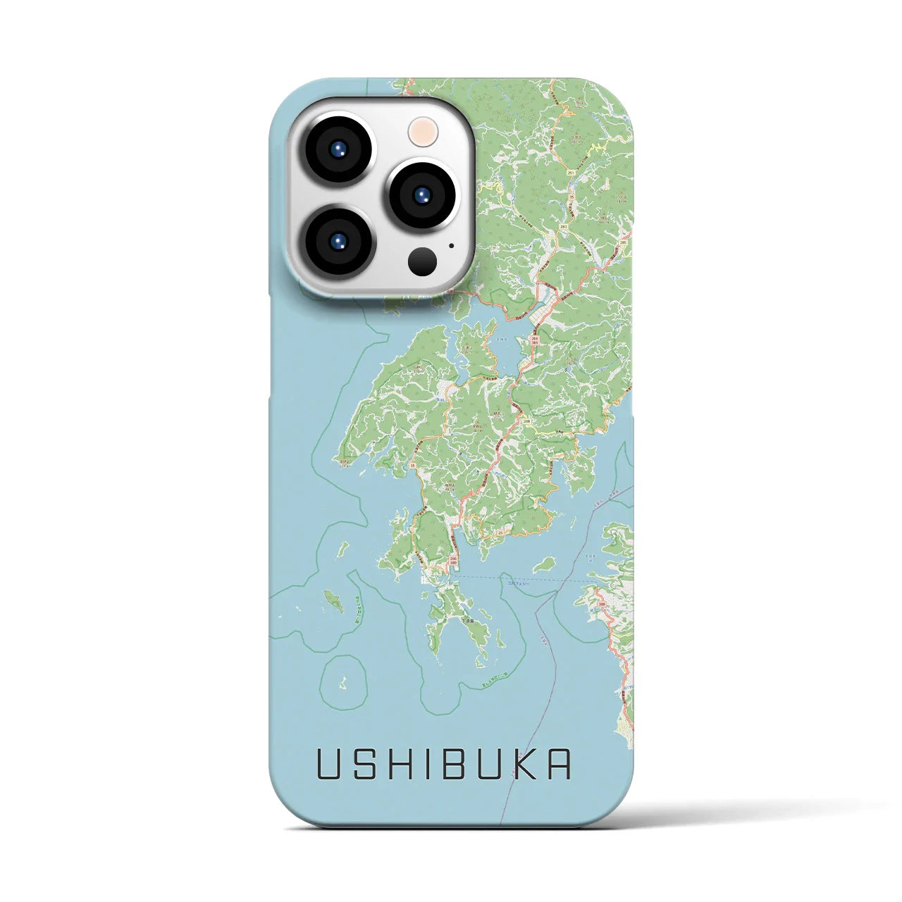 【牛深(熊本県)】地図柄iPhoneケース(バックカバータイプ)