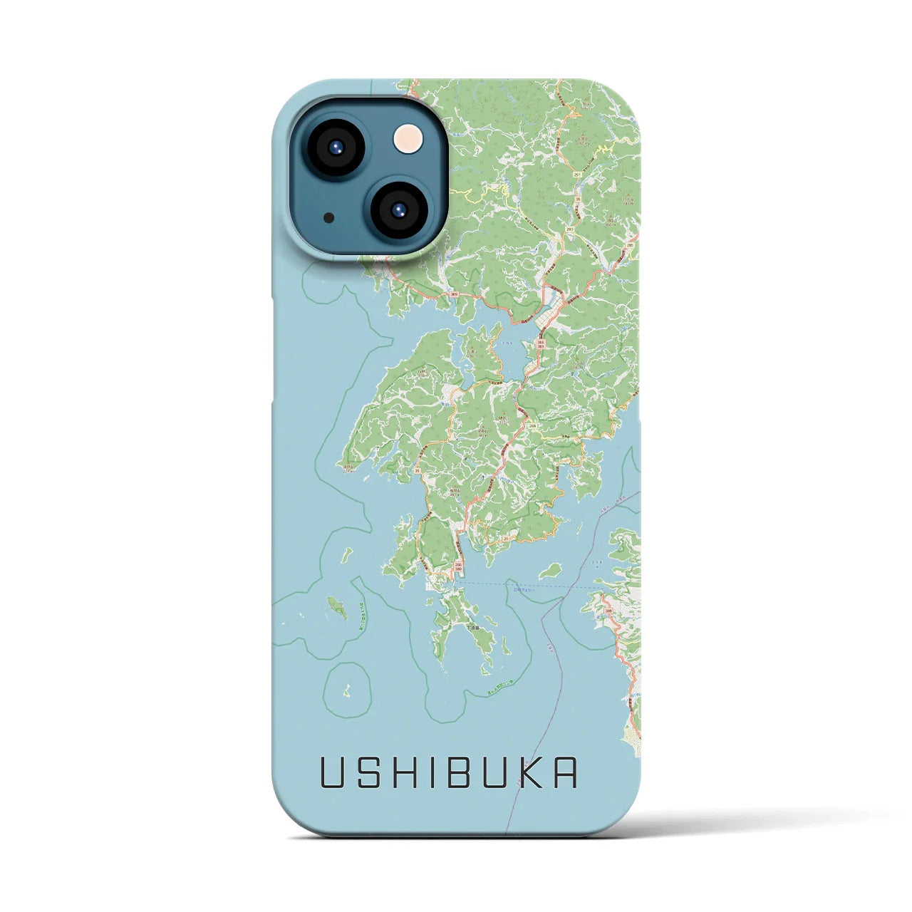 【牛深(熊本県)】地図柄iPhoneケース(バックカバータイプ)