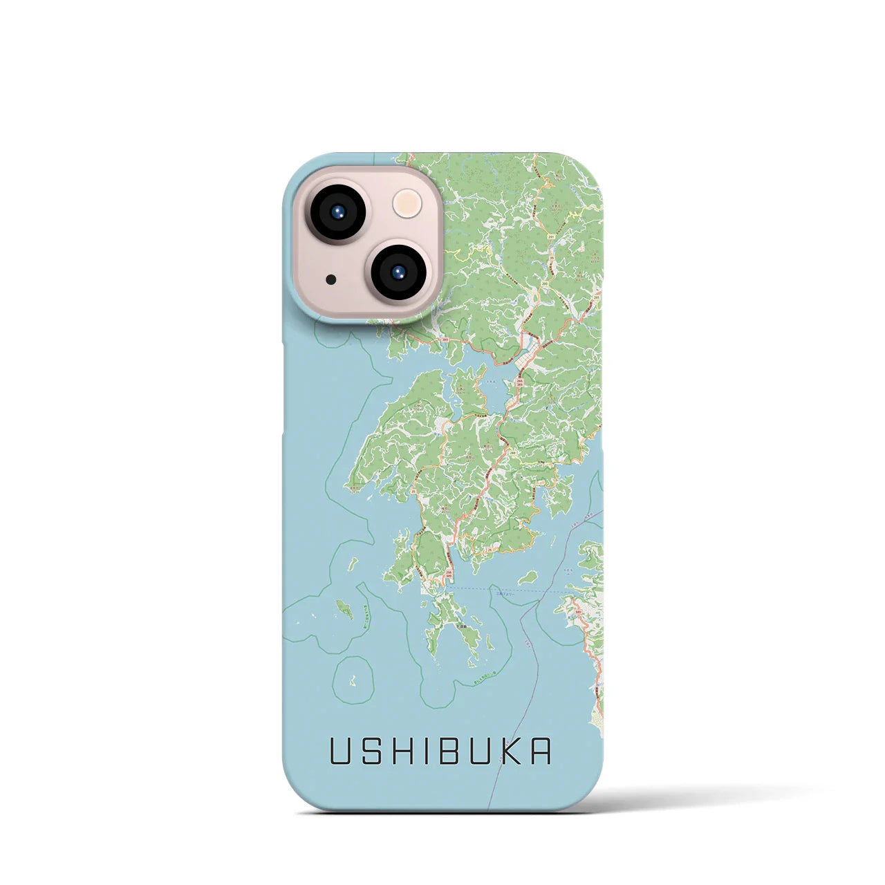 【牛深(熊本県)】地図柄iPhoneケース(バックカバータイプ)