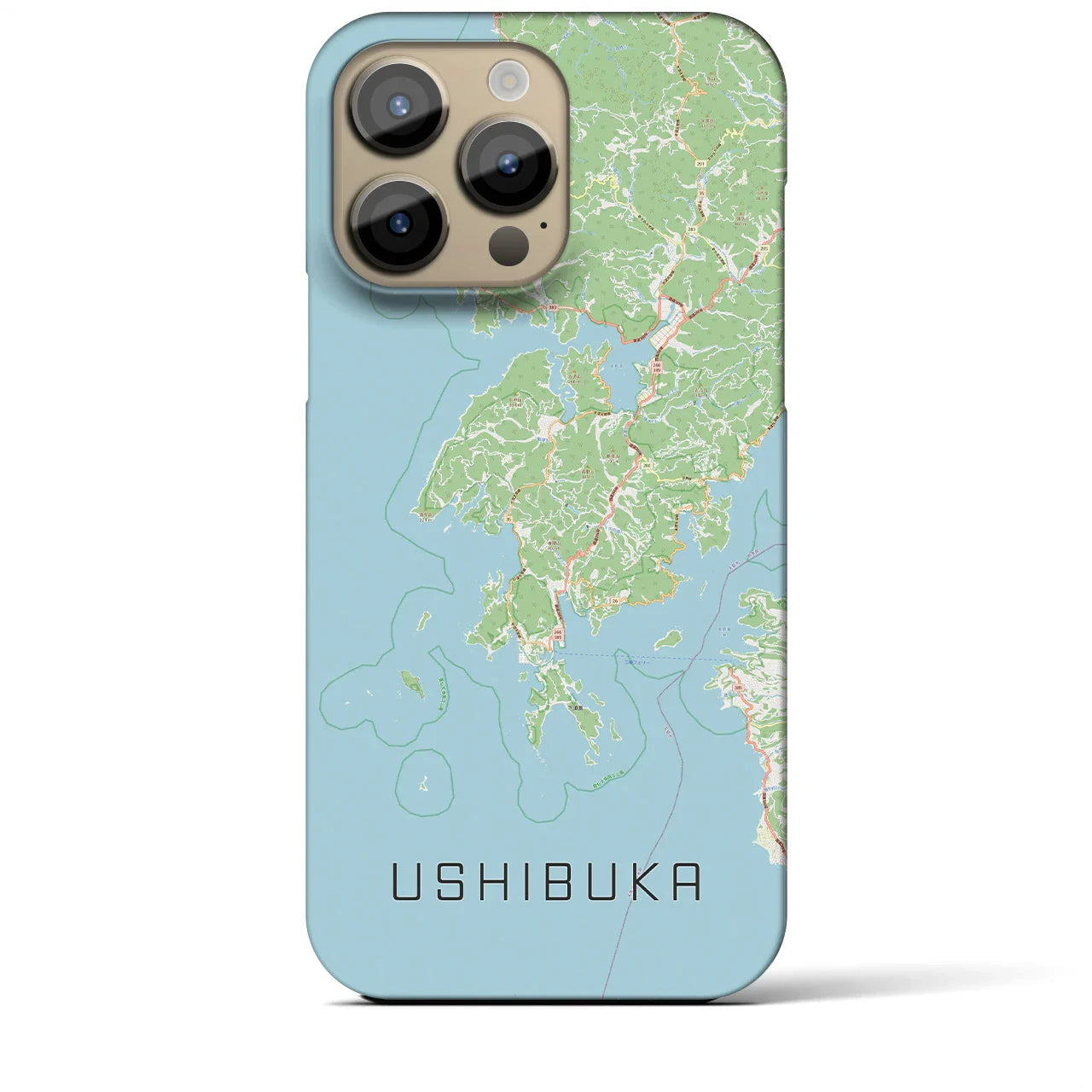 【牛深(熊本県)】地図柄iPhoneケース(バックカバータイプ)