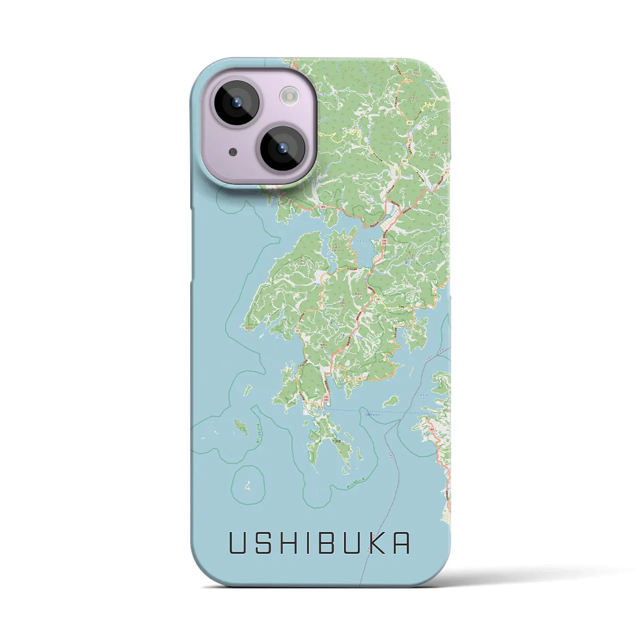 【牛深(熊本県)】地図柄iPhoneケース(バックカバータイプ)