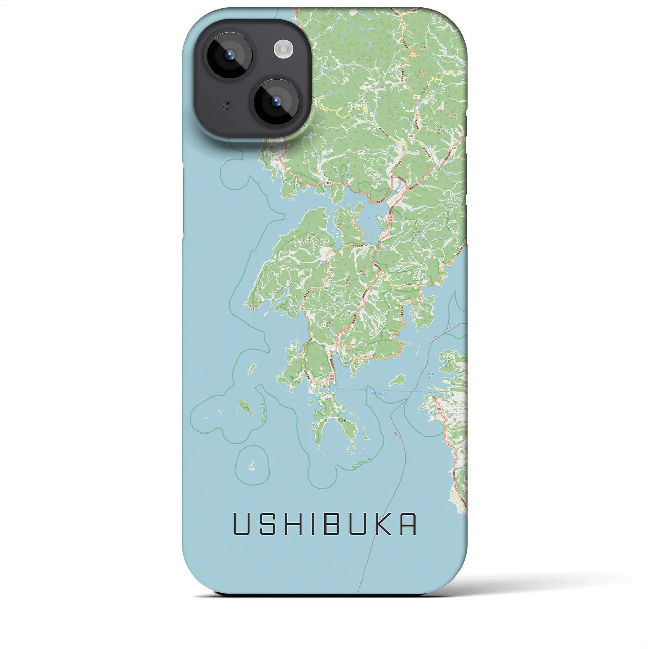【牛深(熊本県)】地図柄iPhoneケース(バックカバータイプ)