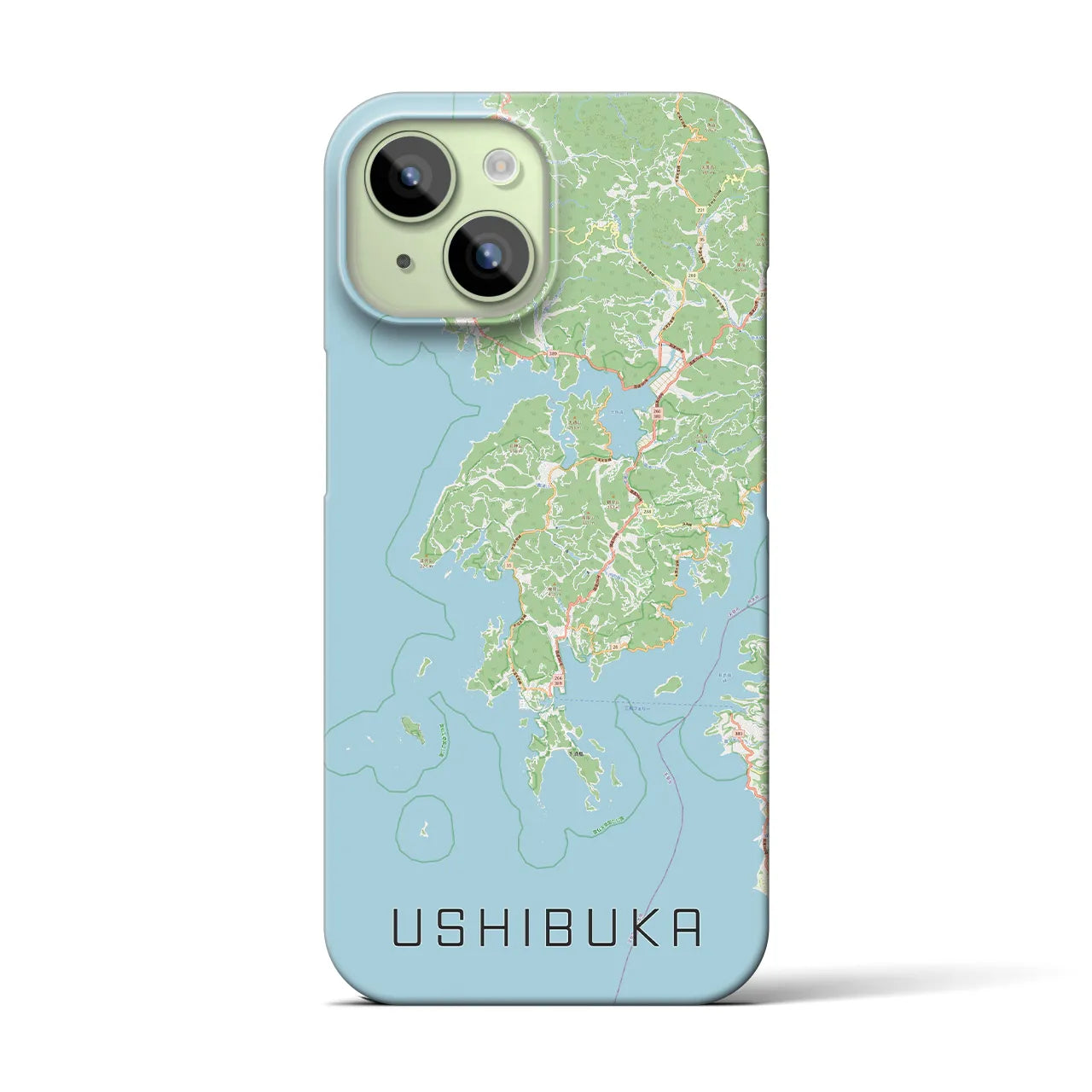 【牛深(熊本県)】地図柄iPhoneケース(バックカバータイプ)