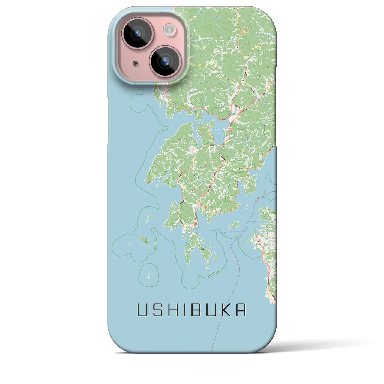 【牛深(熊本県)】地図柄iPhoneケース(バックカバータイプ)