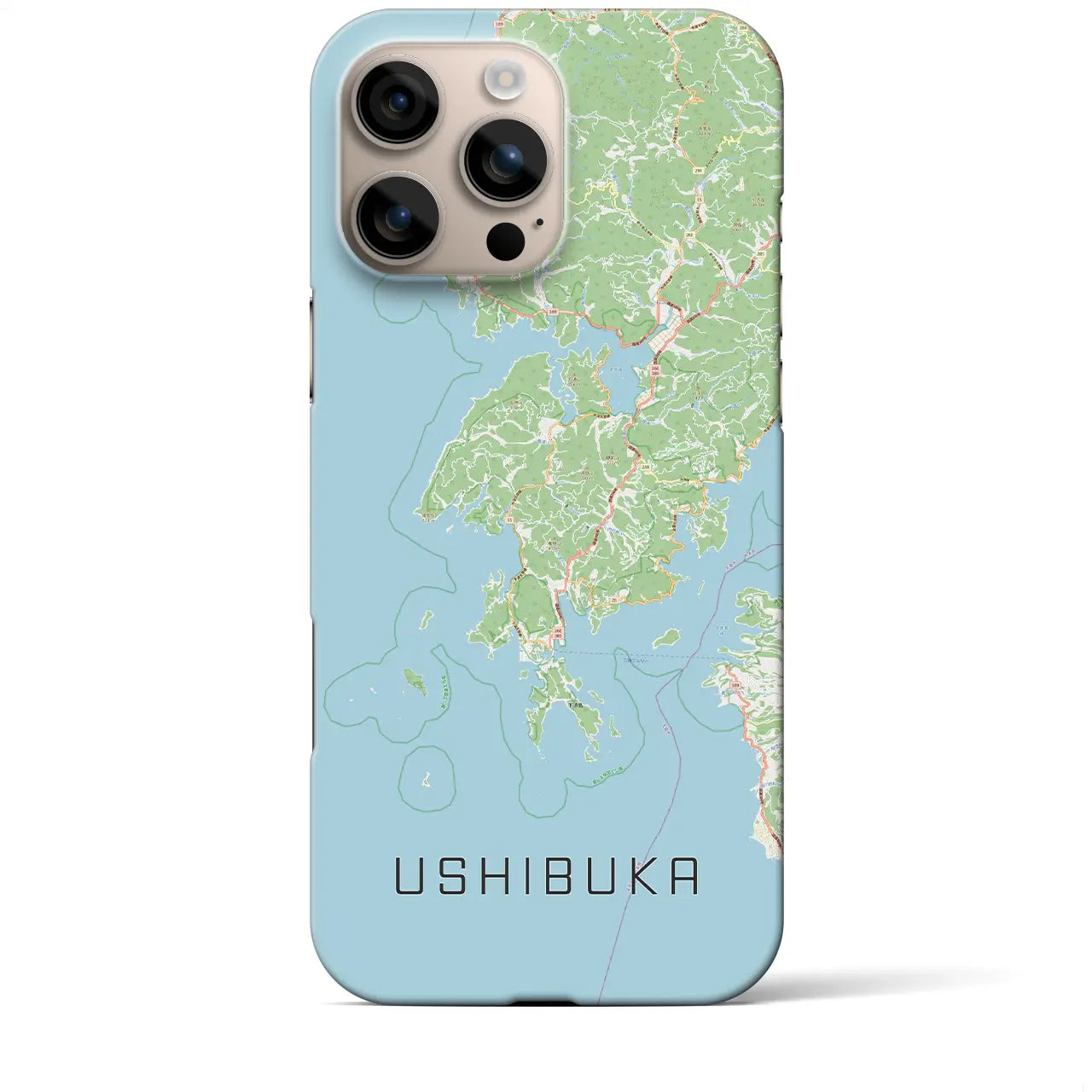 【牛深(熊本県)】地図柄iPhoneケース(バックカバータイプ)