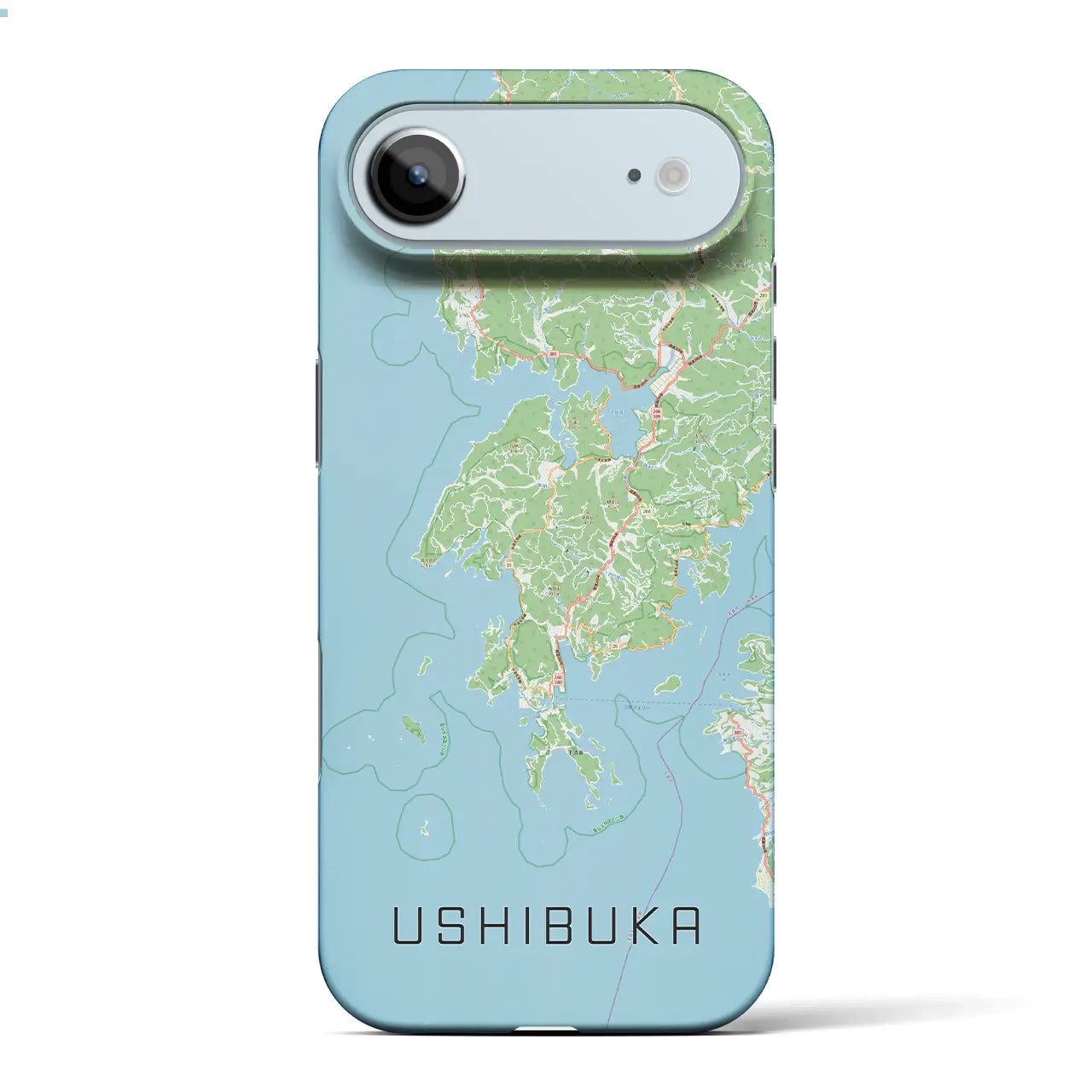 【牛深(熊本県)】地図柄iPhoneケース(バックカバータイプ)ナチュラル・iPhone 17 Pro Max 用