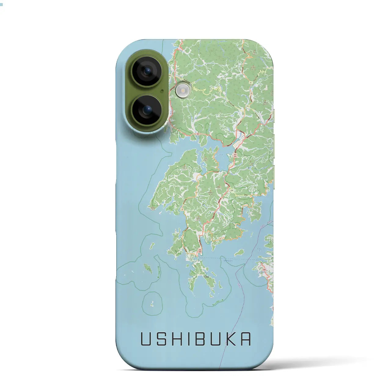 【牛深(熊本県)】地図柄iPhoneケース(バックカバータイプ)ブラック・iPhone 17 Pro Max 用