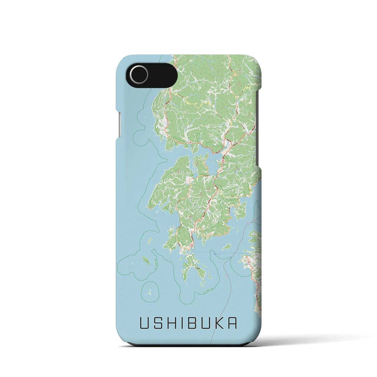 【牛深(熊本県)】地図柄iPhoneケース(バックカバータイプ)