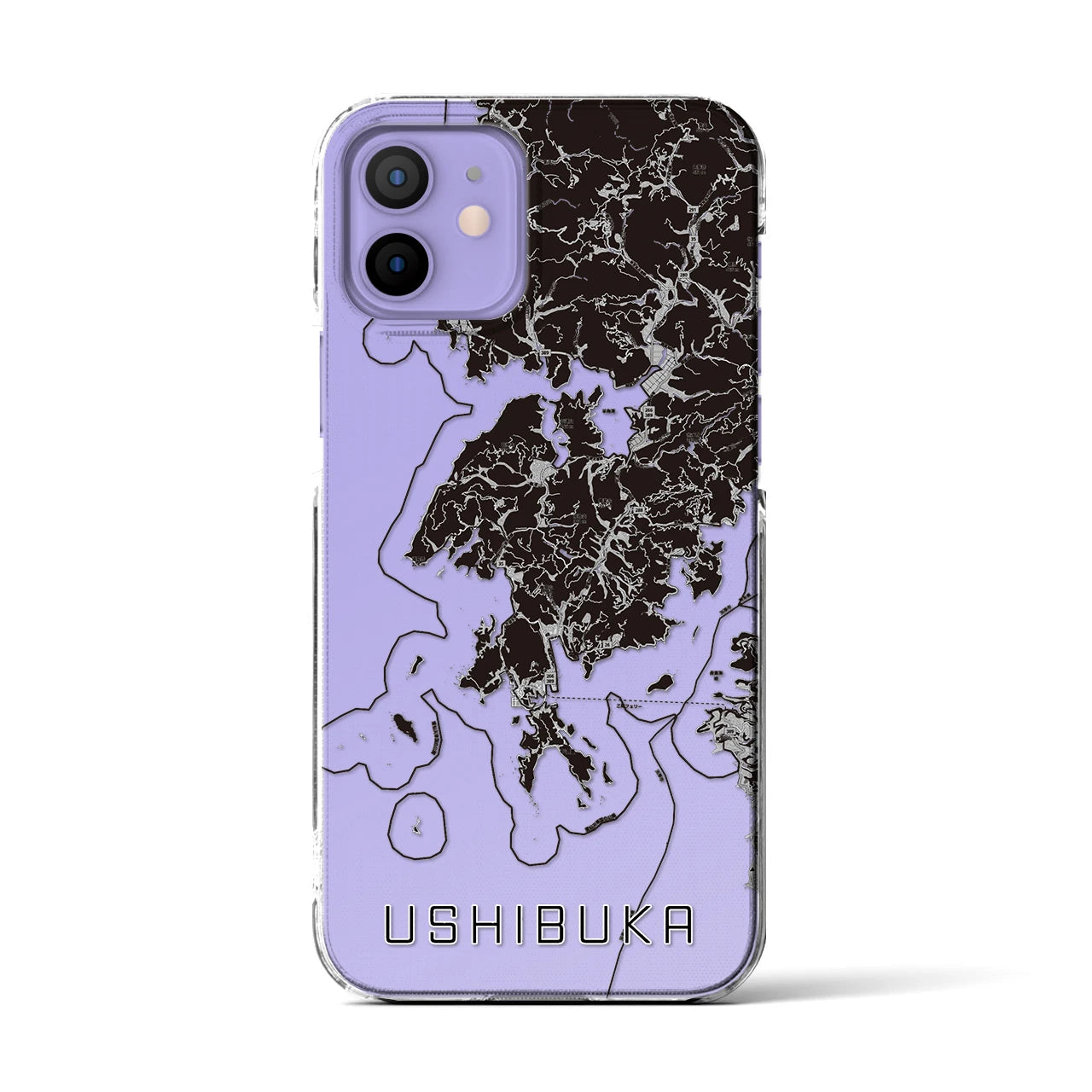 【牛深(熊本県)】地図柄iPhoneケース(クリアタイプ)