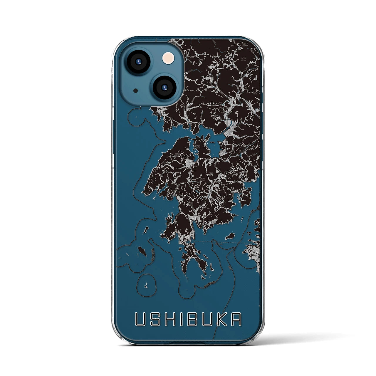 【牛深(熊本県)】地図柄iPhoneケース(クリアタイプ)