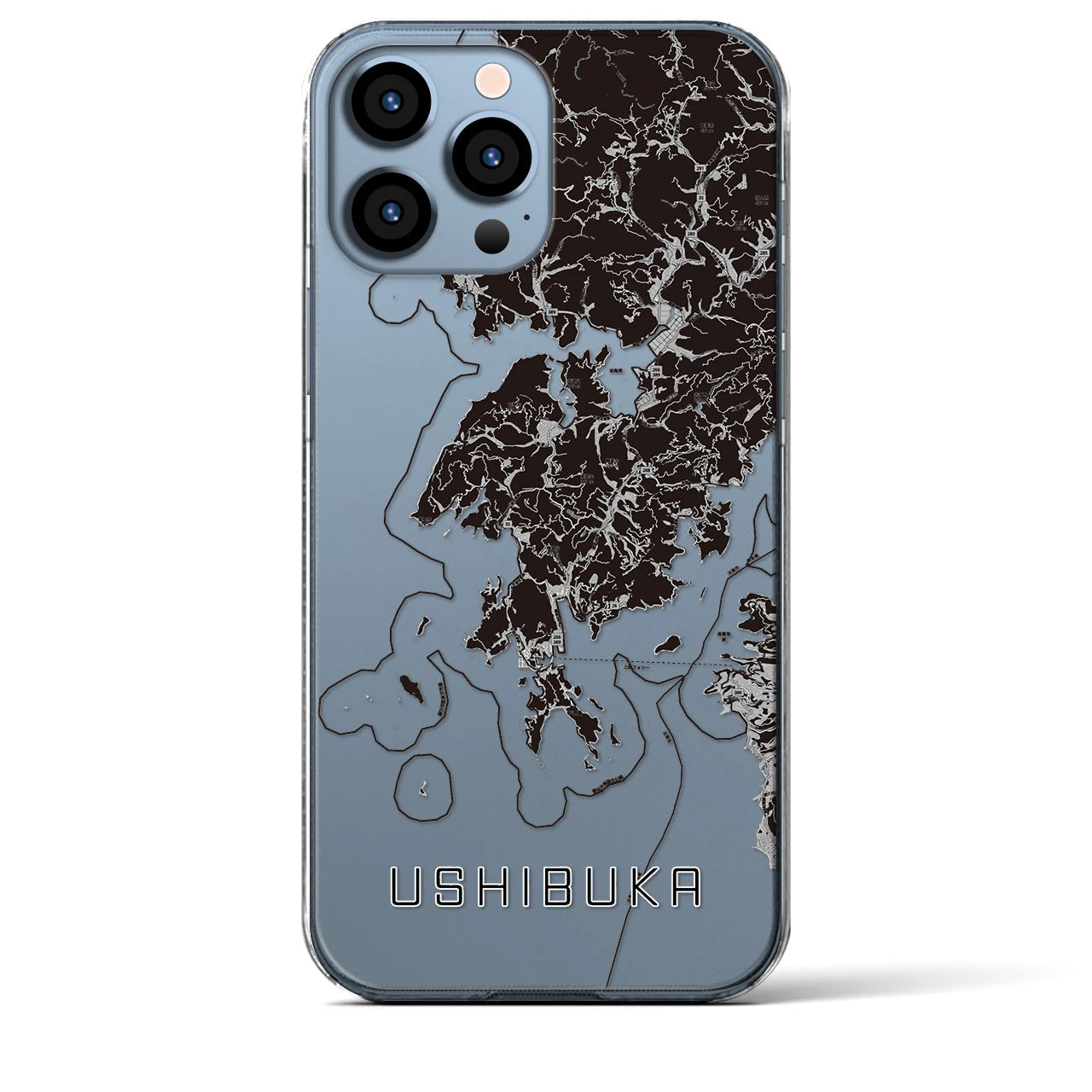 【牛深(熊本県)】地図柄iPhoneケース(クリアタイプ)