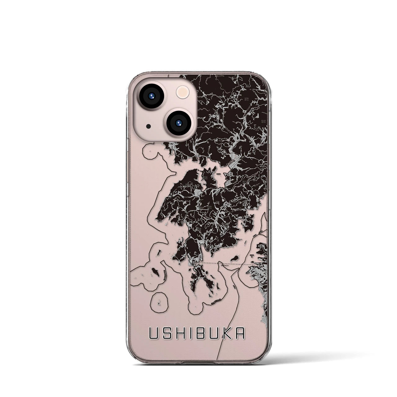 【牛深(熊本県)】地図柄iPhoneケース(クリアタイプ)