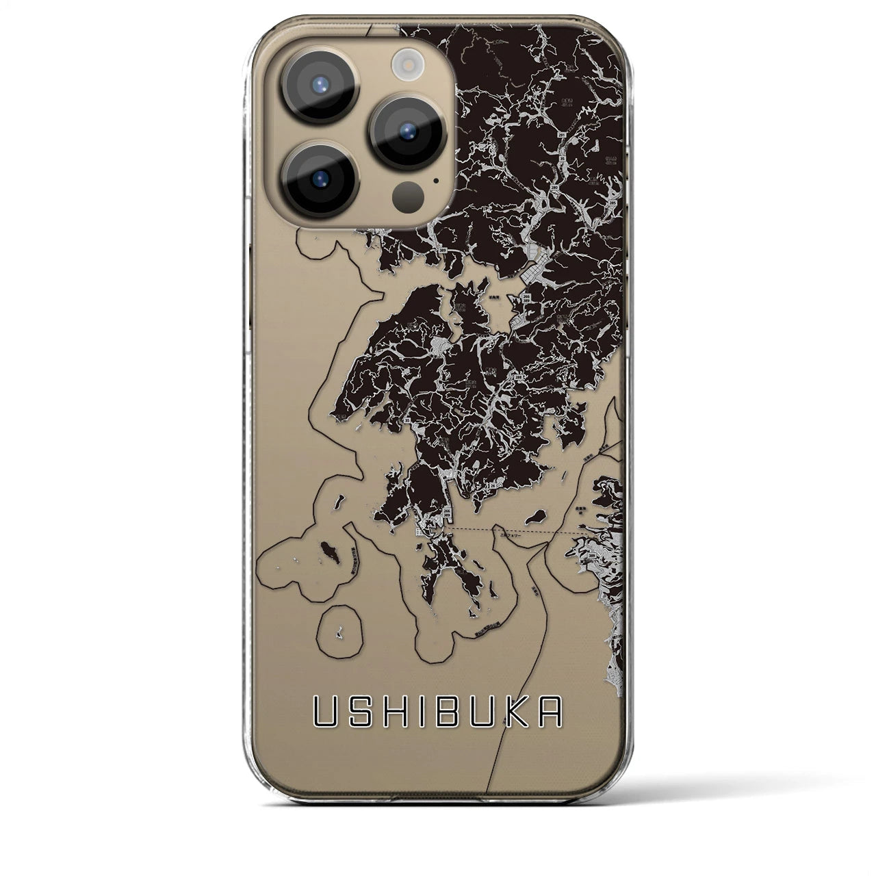 【牛深(熊本県)】地図柄iPhoneケース(クリアタイプ)