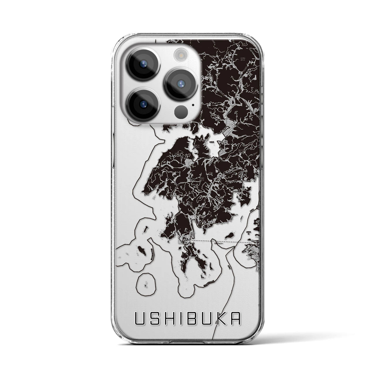 【牛深(熊本県)】地図柄iPhoneケース(クリアタイプ)