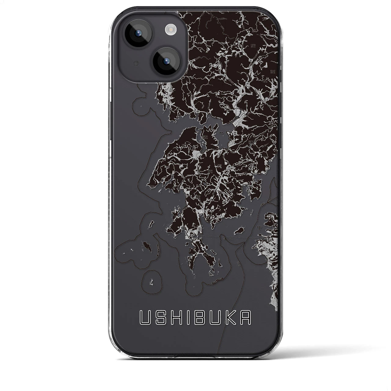 【牛深(熊本県)】地図柄iPhoneケース(クリアタイプ)