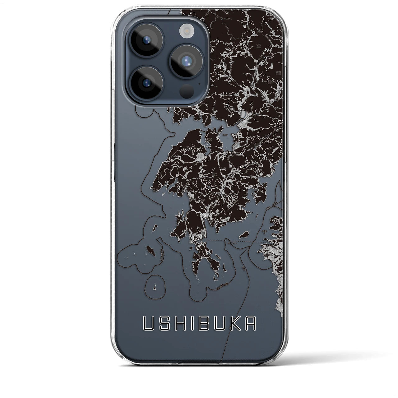 【牛深(熊本県)】地図柄iPhoneケース(クリアタイプ)