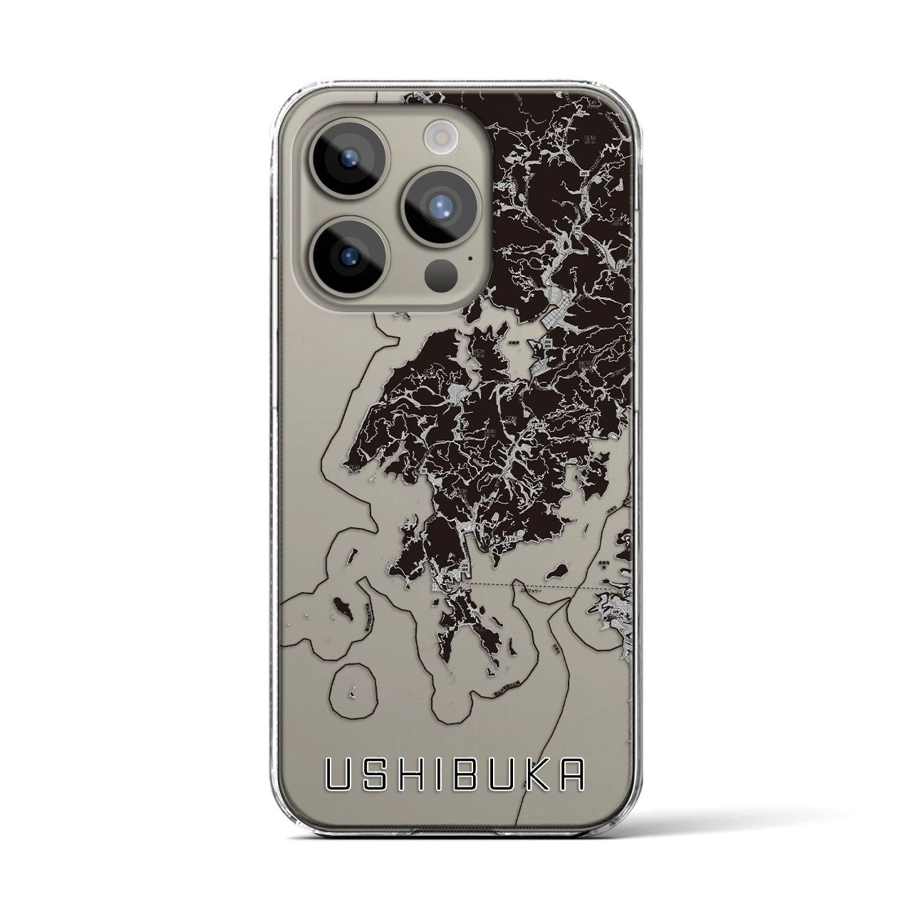 【牛深(熊本県)】地図柄iPhoneケース(クリアタイプ)