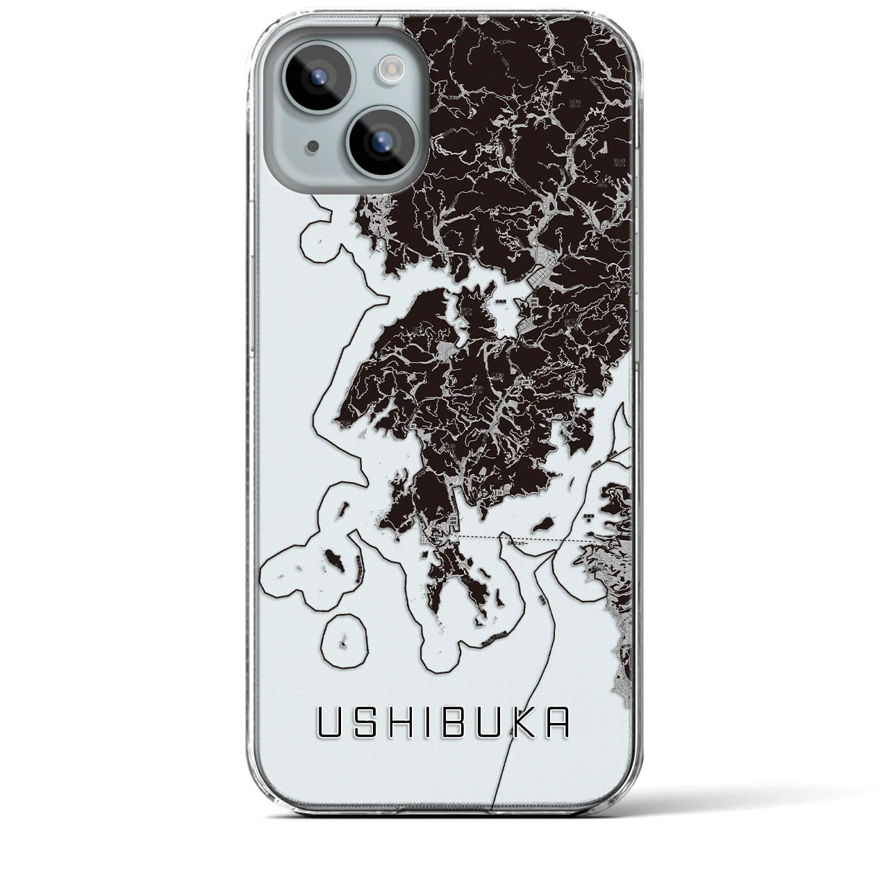 【牛深(熊本県)】地図柄iPhoneケース(クリアタイプ)