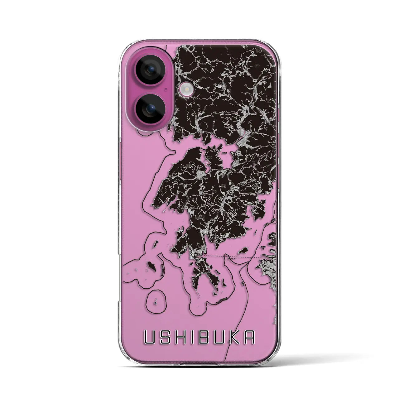 【牛深(熊本県)】地図柄iPhoneケース(クリアタイプ)