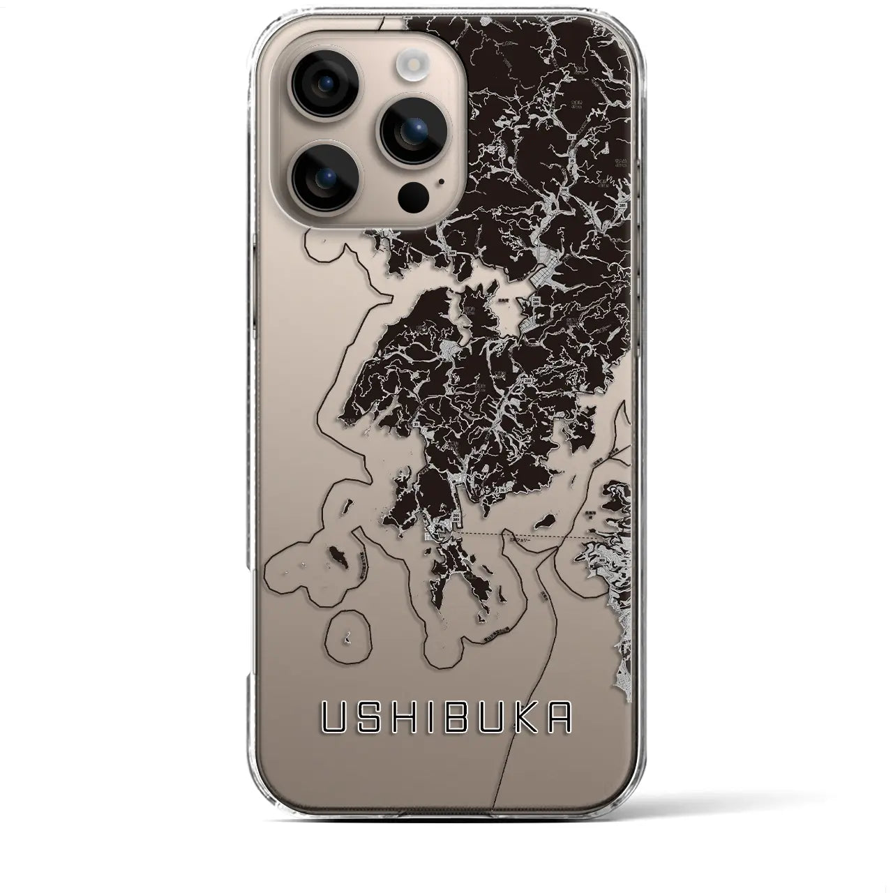 【牛深(熊本県)】地図柄iPhoneケース(クリアタイプ)