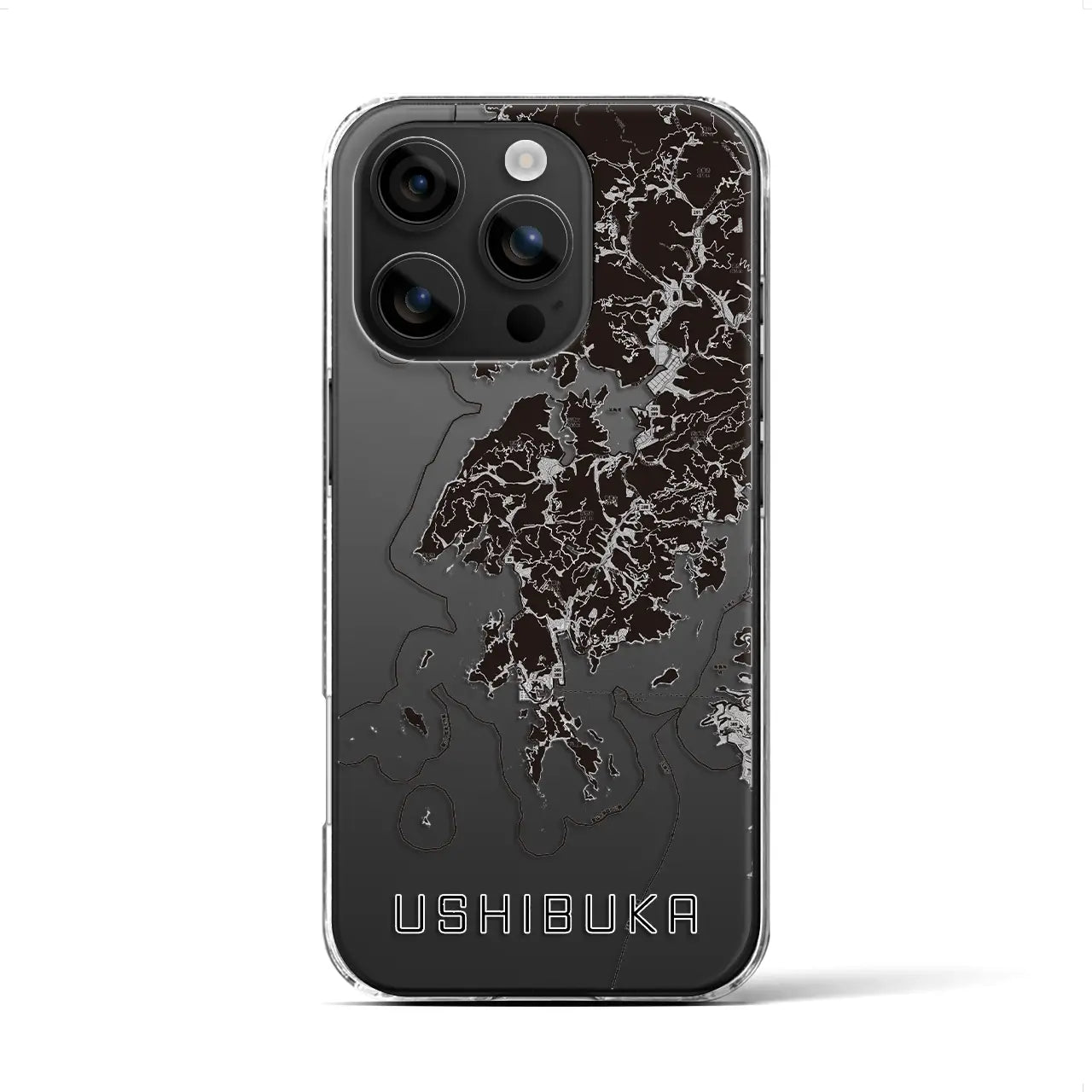 【牛深(熊本県)】地図柄iPhoneケース(クリアタイプ)