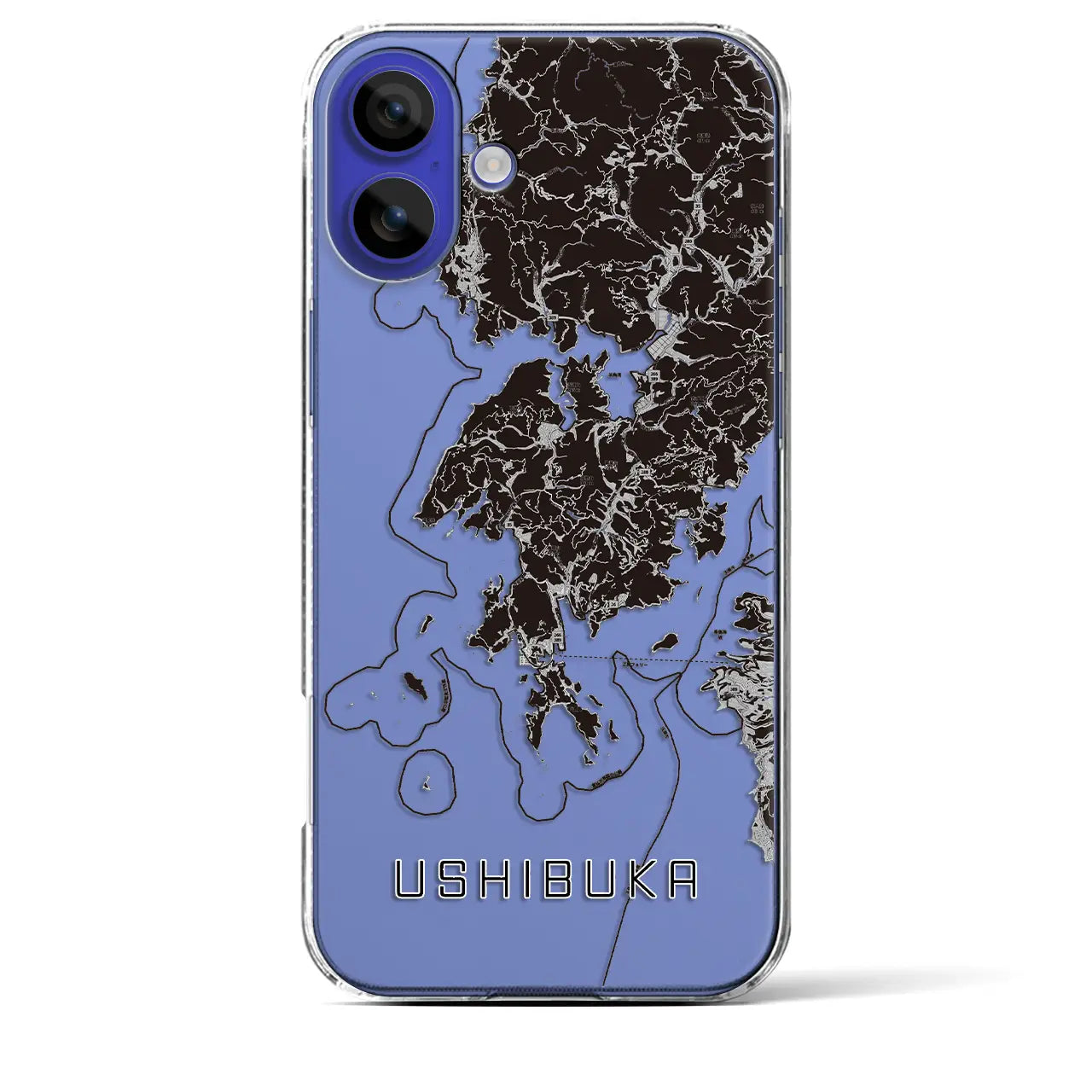 【牛深(熊本県)】地図柄iPhoneケース(クリアタイプ)