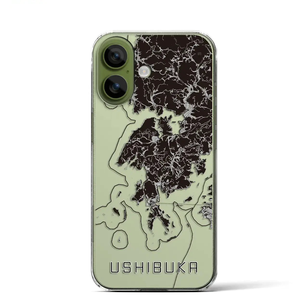 【牛深(熊本県)】地図柄iPhoneケース(クリアタイプ)