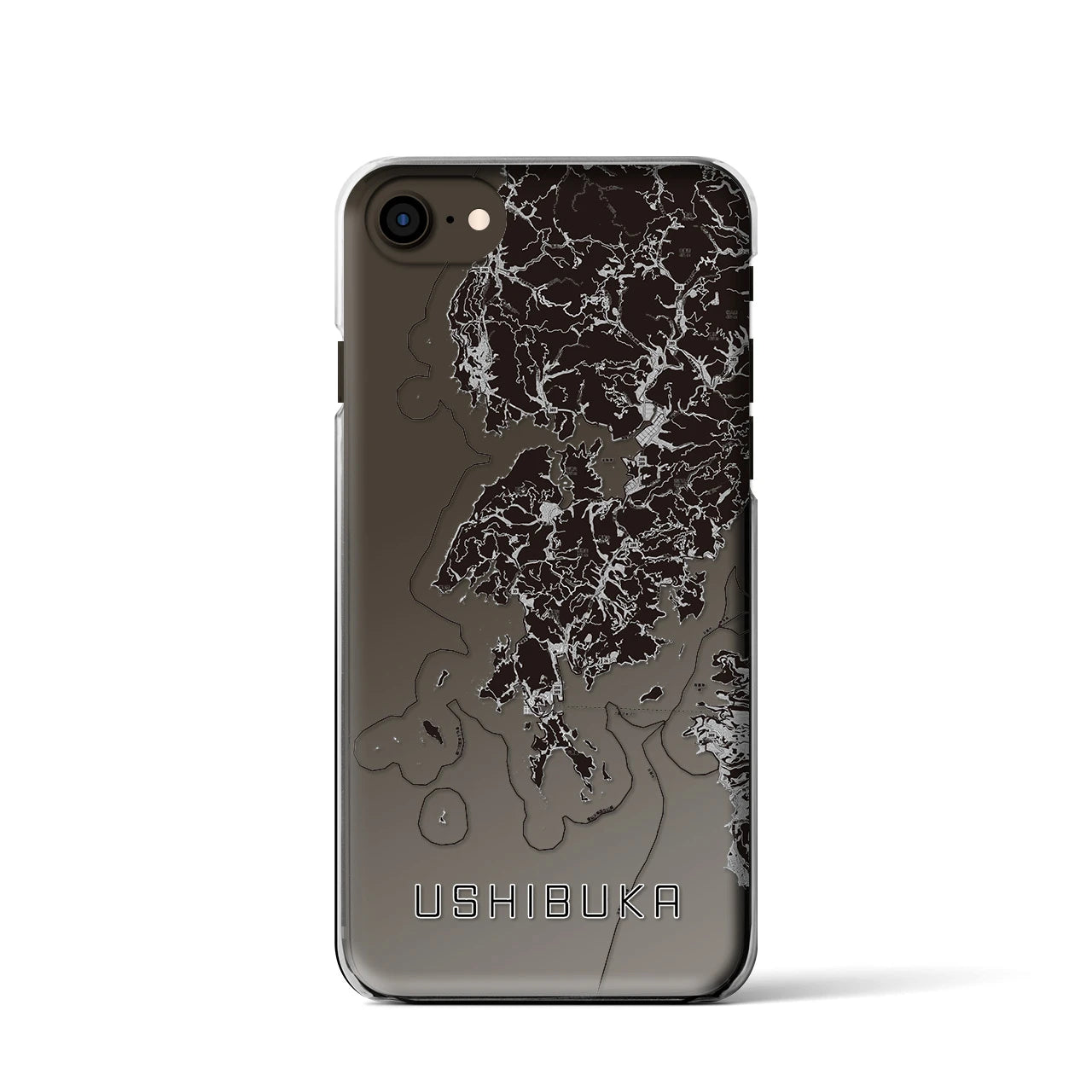 【牛深(熊本県)】地図柄iPhoneケース(クリアタイプ)