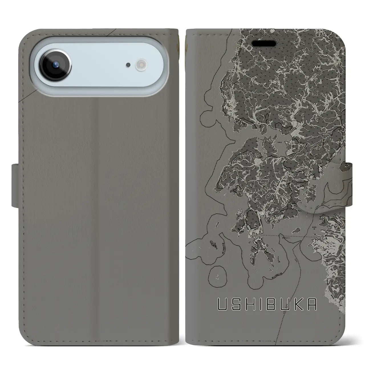 【牛深(熊本県)】地図柄iPhoneケース(手帳タイプ)