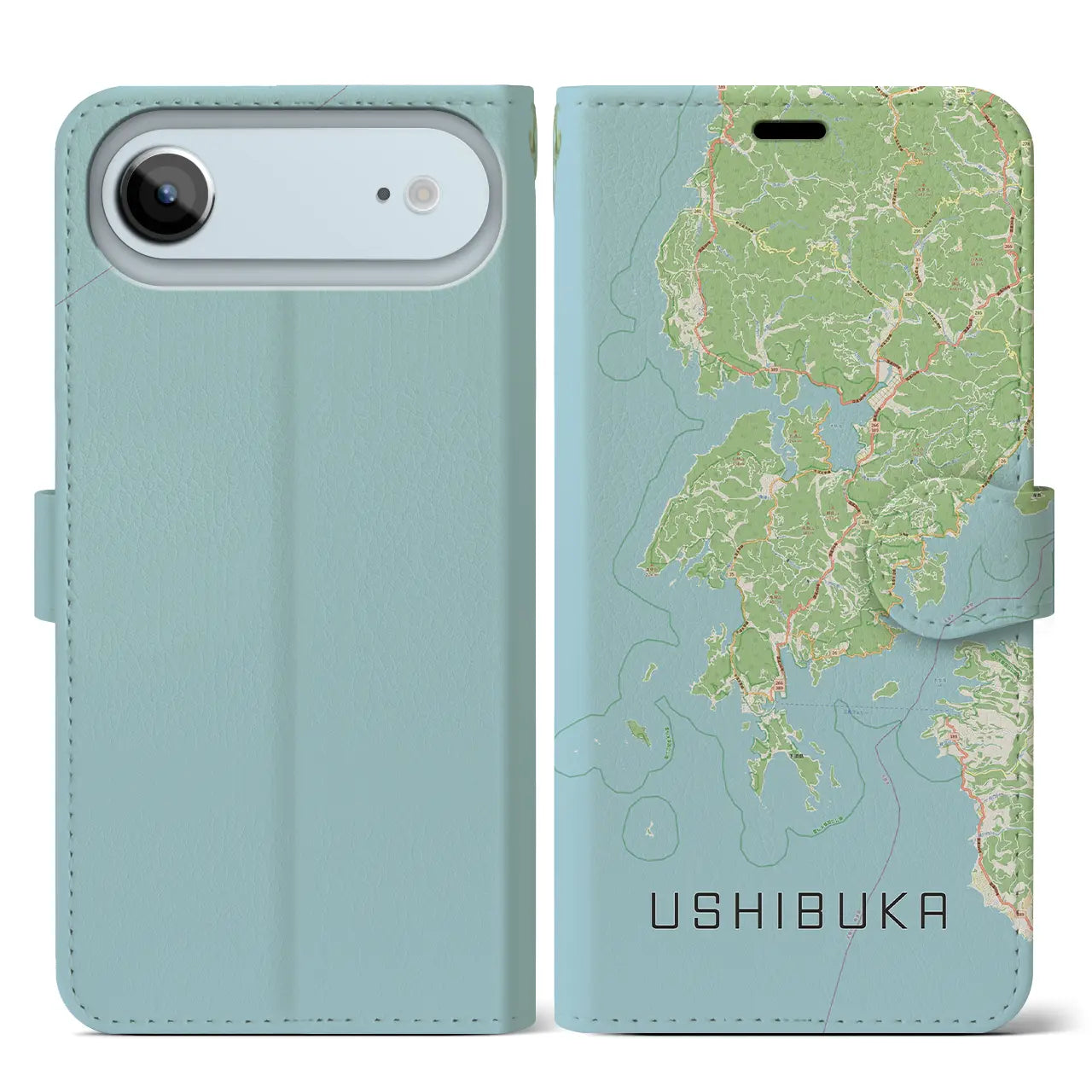 【牛深(熊本県)】地図柄iPhoneケース(手帳タイプ)