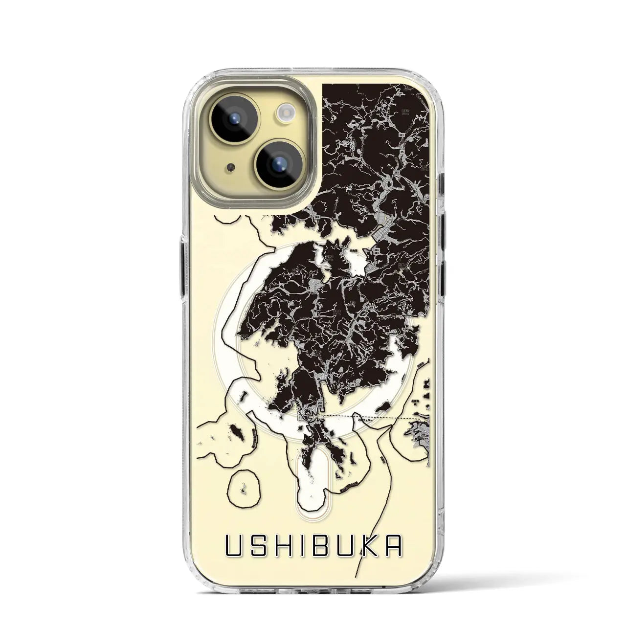 【牛深(熊本県)】地図柄iPhoneケース(MagSafeタイプ)